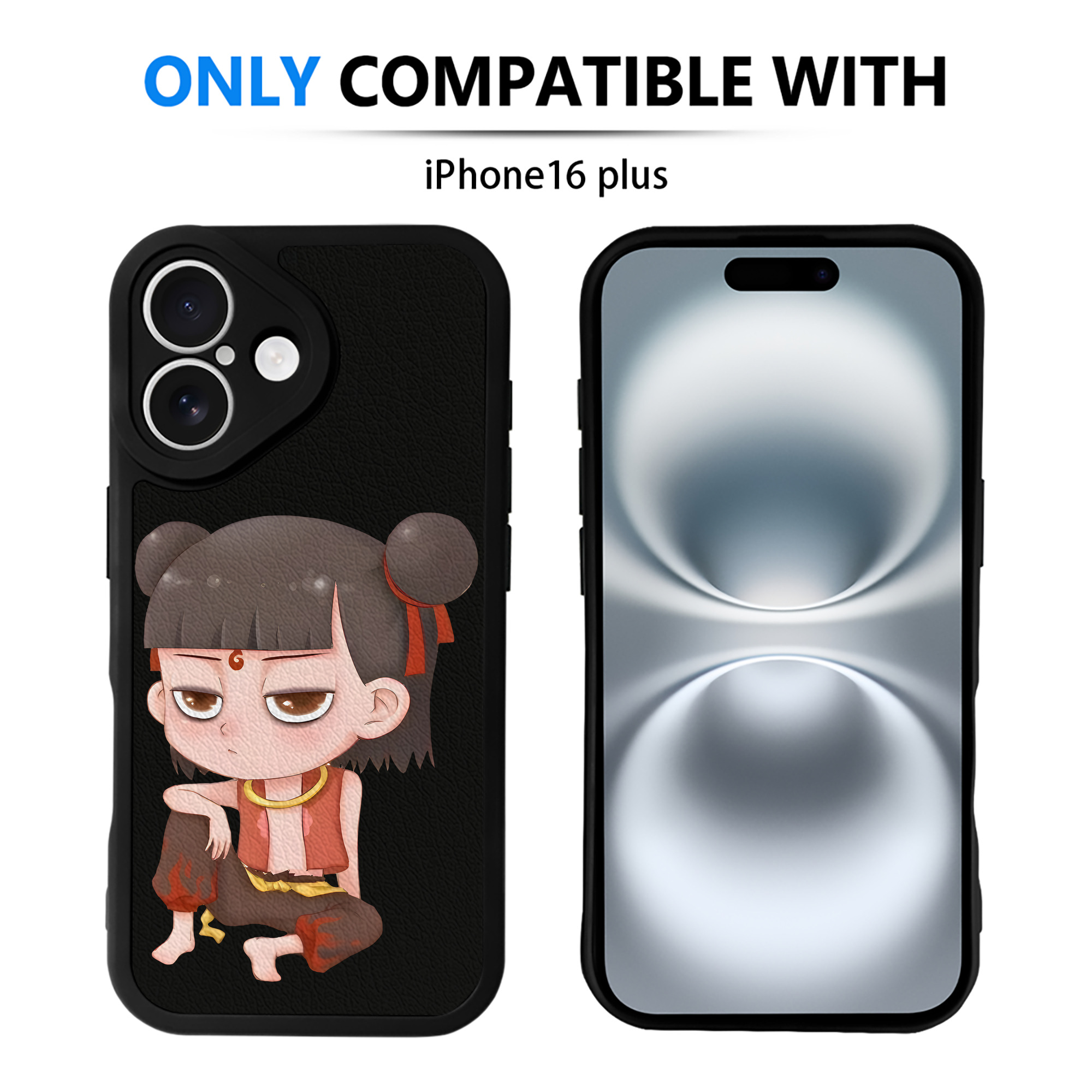 （画像用） Ne Zha 2 ナタ 魔童の大暴れ 【iPhone 16シリーズ対応】シリコンスマホケース（レザー調） 材質：シリコン